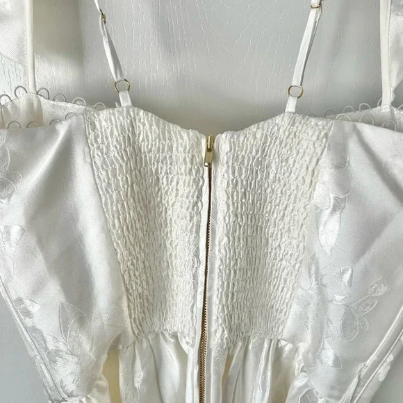 V. CHAPMAN The Vera Corset Dress in White Baroque Floral Sz 6 - Picture 6 of 9